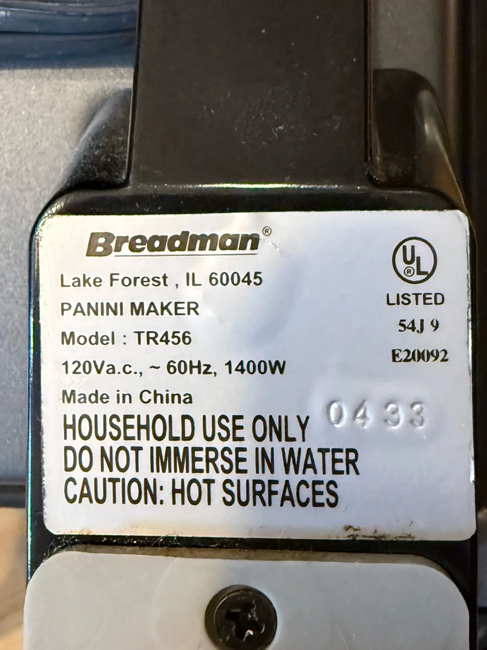 Breadman Panini Press & Indoor Grill